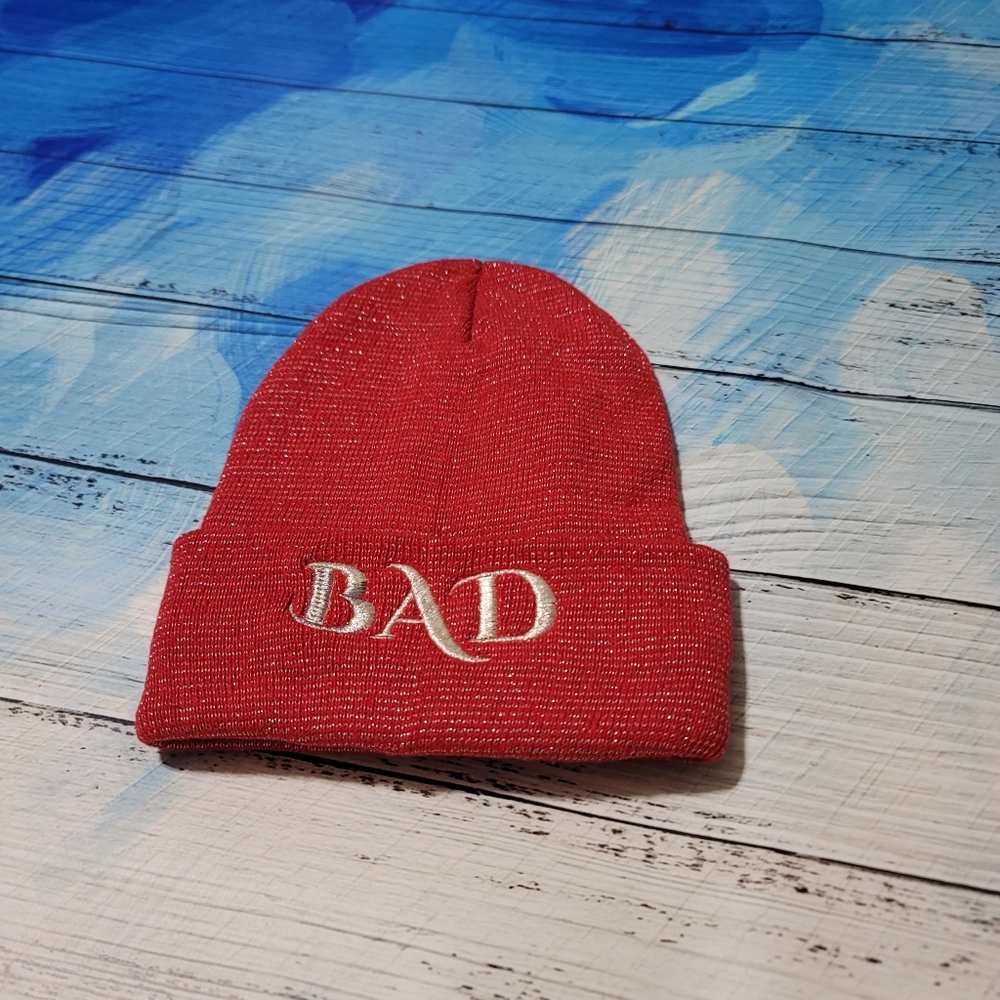 Bad Beanie Red Embroidered